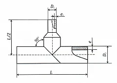 Тройник сварной ПНД ПЭ100 переходной 400х110 мм SDR 13,6